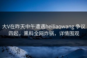 大V在昨天中午遭遇heiliaowang 争议四起，黑料全网炸锅，详情围观