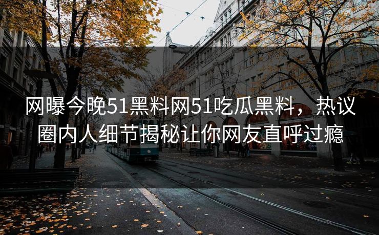 网曝今晚51黑料网51吃瓜黑料，热议圈内人细节揭秘让你网友直呼过瘾