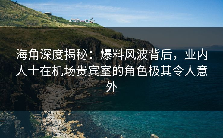 海角深度揭秘：爆料风波背后，业内人士在机场贵宾室的角色极其令人意外