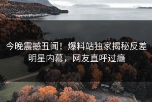 今晚震撼丑闻！爆料站独家揭秘反差明星内幕，网友直呼过瘾
