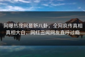 网曝热搜网最新八卦，全网疯传真相真相大白，网红丑闻网友直呼过瘾