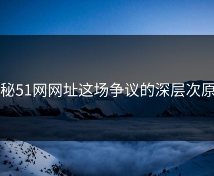 揭秘51网网址这场争议的深层次原因